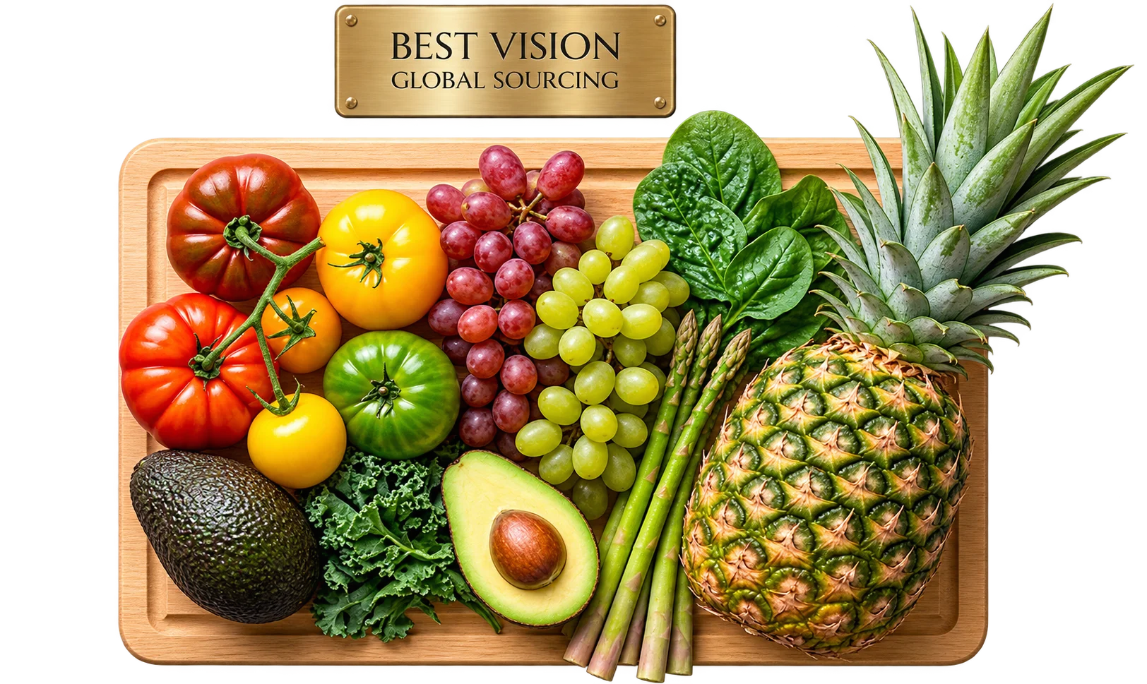 Fresh produce cutting board